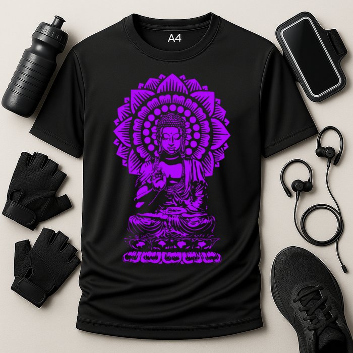 Golden Buddha Lotus Mandala Cooling Performance Crew T-Shirt