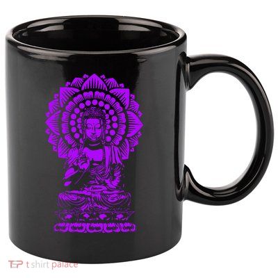 Golden Buddha Lotus Mandala 11oz C Handle Ceramic Mug