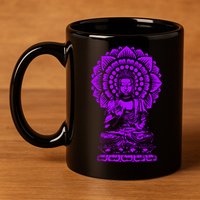 Golden Buddha Lotus Mandala 11oz C Handle Ceramic Mug