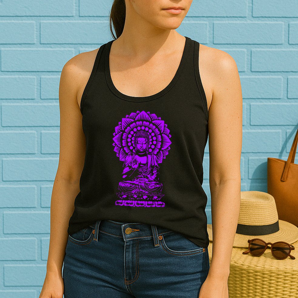 Golden Buddha Lotus Mandala Womens Tank Top