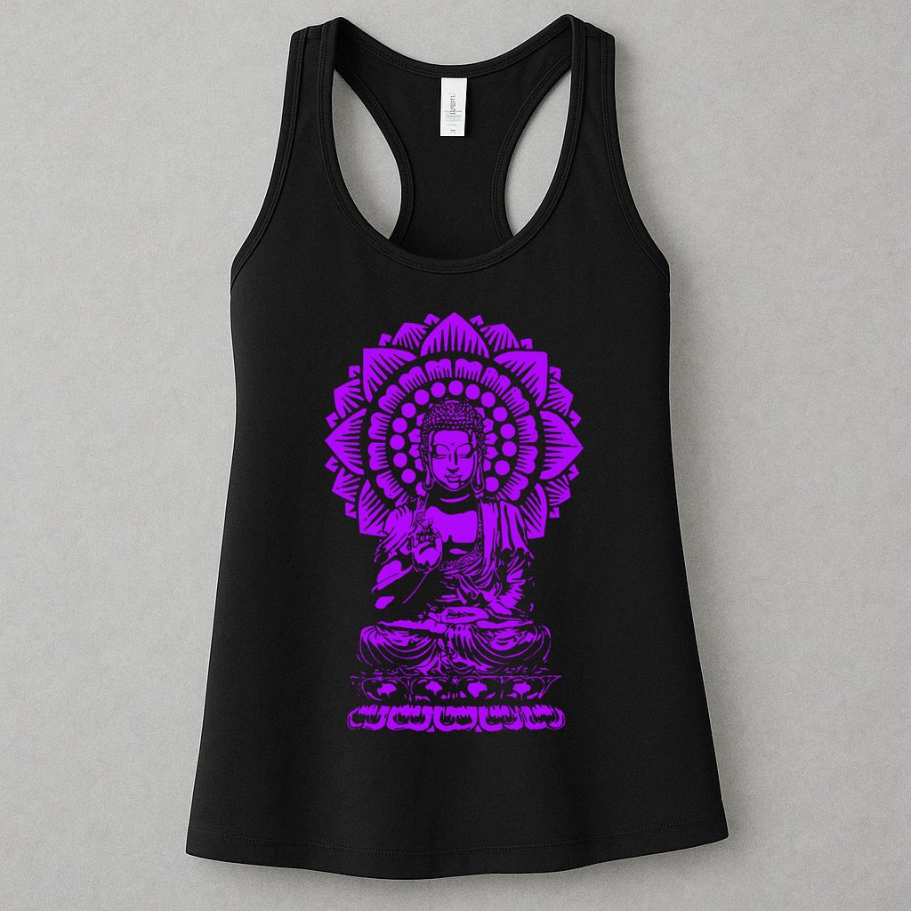 Golden Buddha Lotus Mandala Womens Tank Top