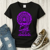 Golden Buddha Lotus Mandala Womens T-Shirt