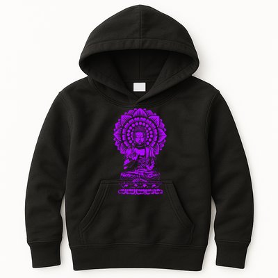 Golden Buddha Lotus Mandala Kids Hoodie
