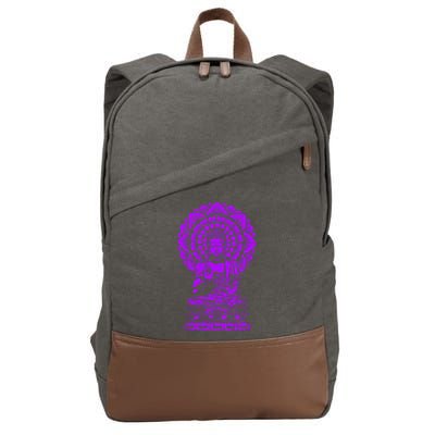 Golden Buddha Lotus Mandala Cotton Canvas Backpack