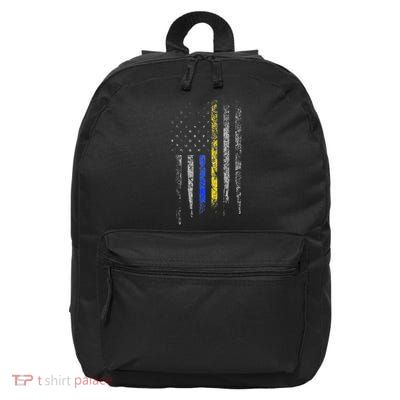 Gold Blue Line 911 Police Dispatcher First Responder 16 in Basic Backpack