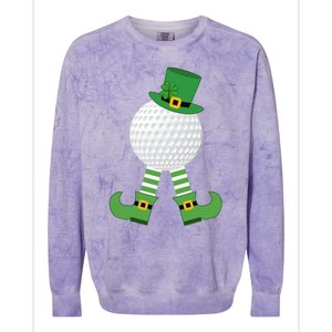 Golf Ball Leprechaun Golfer Gift Green St Patricks Day Party Gift Colorblast Crewneck Sweatshirt