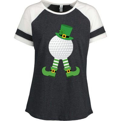 Golf Ball Leprechaun Golfer Gift Green St Patricks Day Party Gift Enza Ladies Jersey Colorblock Tee