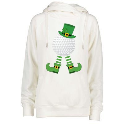 Golf Ball Leprechaun Golfer Gift Green St Patricks Day Party Gift Womens Funnel Neck Pullover Hood