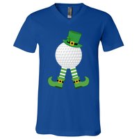 Golf Ball Leprechaun Golfer Gift Green St Patricks Day Party Gift V-Neck T-Shirt