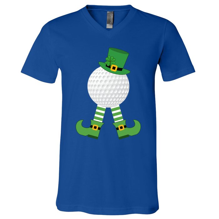 Golf Ball Leprechaun Golfer Gift Green St Patricks Day Party Gift V-Neck T-Shirt