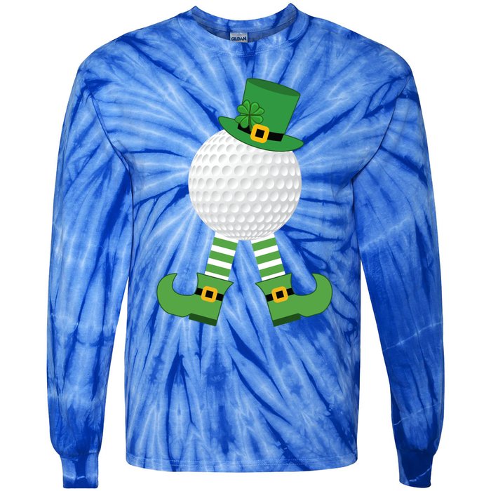 Golf Ball Leprechaun Golfer Gift Green St Patricks Day Party Gift Tie-Dye Long Sleeve Shirt