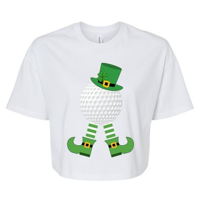 Golf Ball Leprechaun Golfer Gift Green St Patricks Day Party Gift Bella+Canvas Jersey Crop Tee