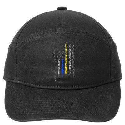 Gold Blue Line 911 Police Dispatcher First Responder 7-Panel Snapback Hat