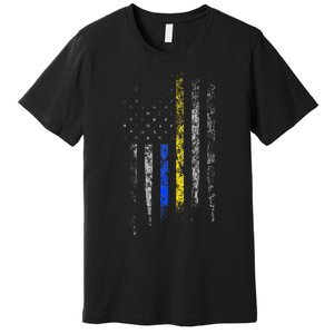 Gold Blue Line 911 Police Dispatcher First Responder Premium T-Shirt