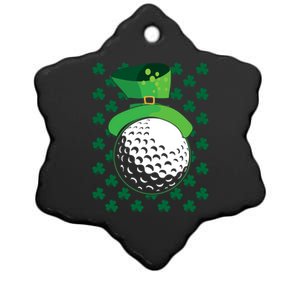 Golf Ball Leprechaun Hat St Patricks Day Sports Lover Gift Ceramic Star Ornament