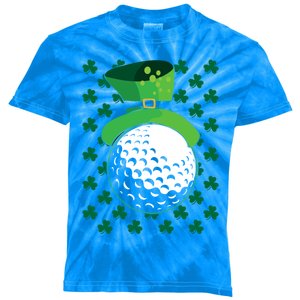 Golf Ball Leprechaun Hat St Patricks Day Sports Lover Gift Kids Tie-Dye T-Shirt