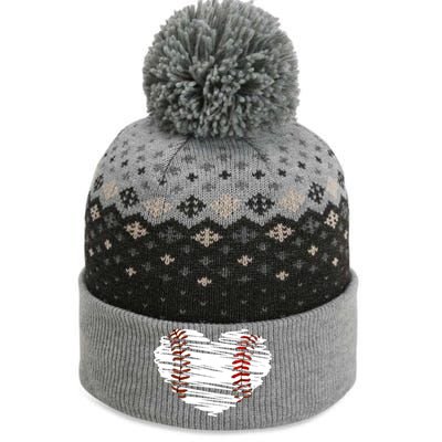 Graphic Baseball Love Heart Baseball Game Funny Gift The Baniff Cuffed Pom Beanie