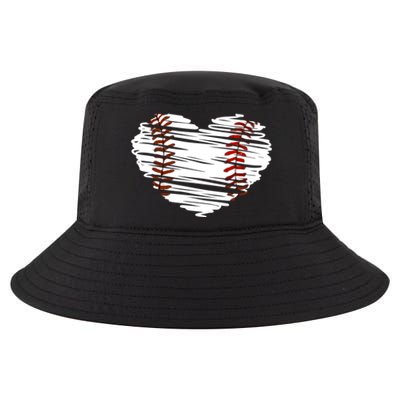 Graphic Baseball Love Heart Baseball Game Funny Gift Cool Comfort Performance Bucket Hat