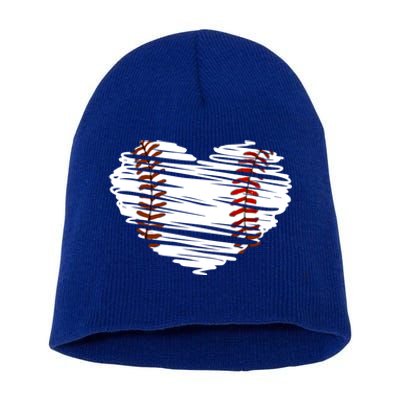 Graphic Baseball Love Heart Baseball Game Funny Gift Short Acrylic Beanie