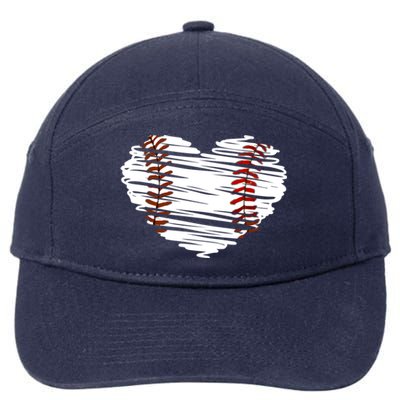 Graphic Baseball Love Heart Baseball Game Funny Gift 7-Panel Snapback Hat