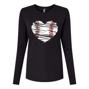 Graphic Baseball Love Heart Baseball Game Meaningful Gift Womens Cotton Relaxed Long Sleeve T-Shirt