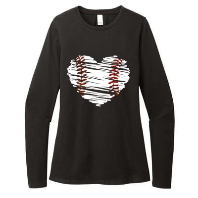 Graphic Baseball Love Heart Baseball Game Meaningful Gift Womens CVC Long Sleeve Shirt