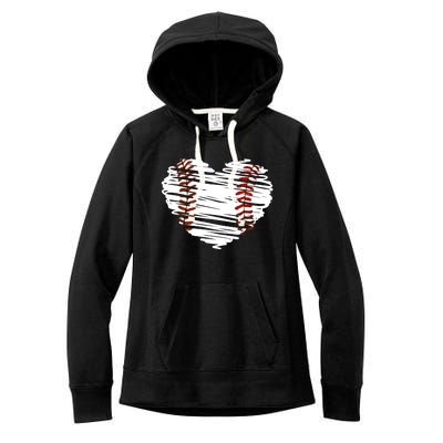 Graphic Baseball Love Heart Baseball Game Meaningful Gift Women's Fleece Hoodie