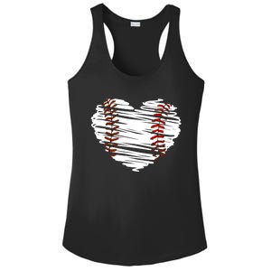 Graphic Baseball Love Heart Baseball Game Meaningful Gift Ladies PosiCharge Competitor Racerback Tank