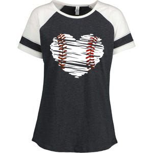 Graphic Baseball Love Heart Baseball Game Meaningful Gift Enza Ladies Jersey Colorblock Tee