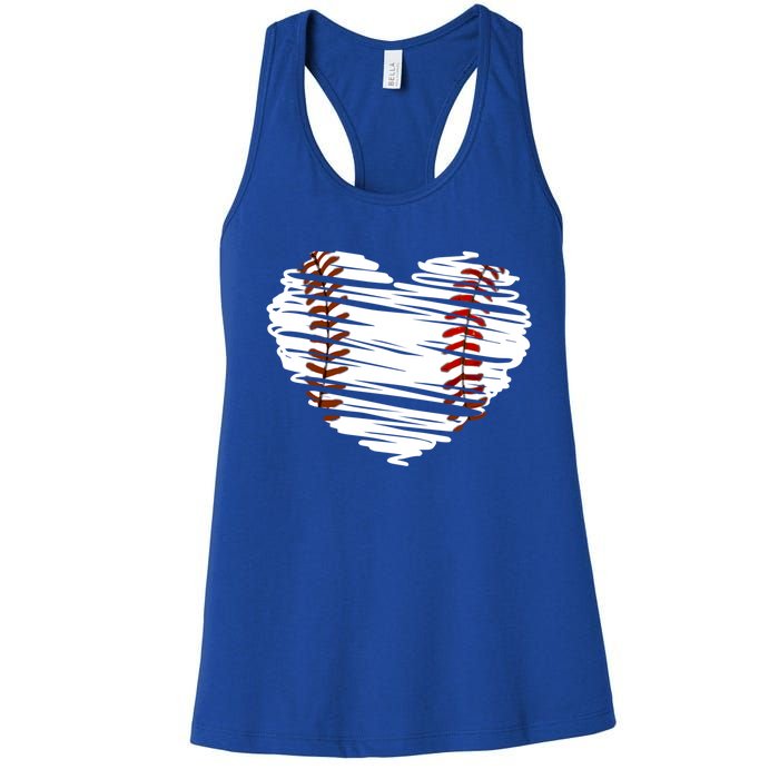 Graphic Baseball Love Heart Baseball Game Meaningful Gift Women's Racerback Tank