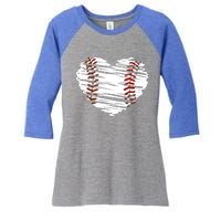 Graphic Baseball Love Heart Baseball Game Meaningful Gift Women's Tri-Blend 3/4-Sleeve Raglan Shirt