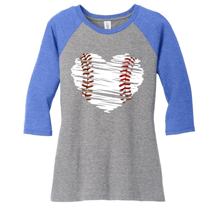 Graphic Baseball Love Heart Baseball Game Meaningful Gift Women's Tri-Blend 3/4-Sleeve Raglan Shirt