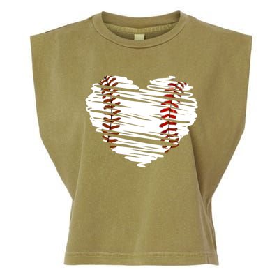 Graphic Baseball Love Heart Baseball Game Meaningful Gift Garment-Dyed Women's Muscle Tee