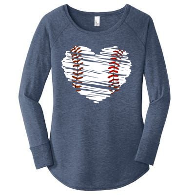 Graphic Baseball Love Heart Baseball Game Meaningful Gift Women's Perfect Tri Tunic Long Sleeve Shirt