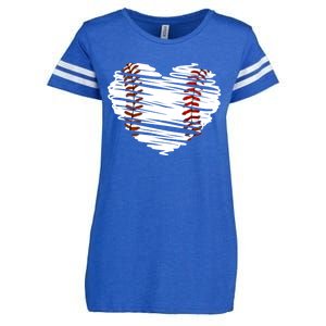 Graphic Baseball Love Heart Baseball Game Meaningful Gift Enza Ladies Jersey Football T-Shirt