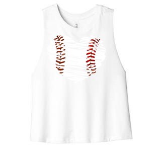 Graphic Baseball Love Heart Baseball Game Meaningful Gift Women's Racerback Cropped Tank