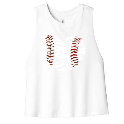 Graphic Baseball Love Heart Baseball Game Meaningful Gift Women's Racerback Cropped Tank