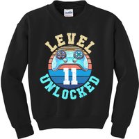 Gamer Boy Level 11 Unlocked Video Game 11th Birthday Kids Sweatshirt