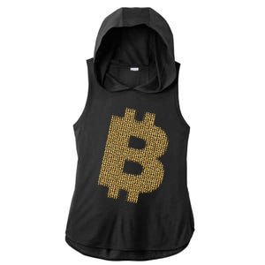 Golden Bitcoin Logo Limited Edition Ladies PosiCharge Tri-Blend Wicking Draft Hoodie Tank