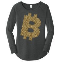 Golden Bitcoin Logo Limited Edition Women's Perfect Tri Tunic Long Sleeve Shirt