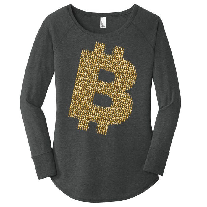 Golden Bitcoin Logo Limited Edition Women's Perfect Tri Tunic Long Sleeve Shirt