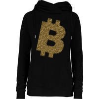 Golden Bitcoin Logo Limited Edition Womens Funnel Neck Pullover Hood