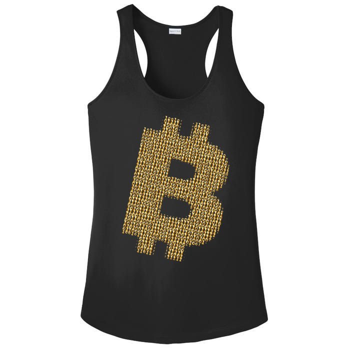 Golden Bitcoin Logo Limited Edition Ladies PosiCharge Competitor Racerback Tank