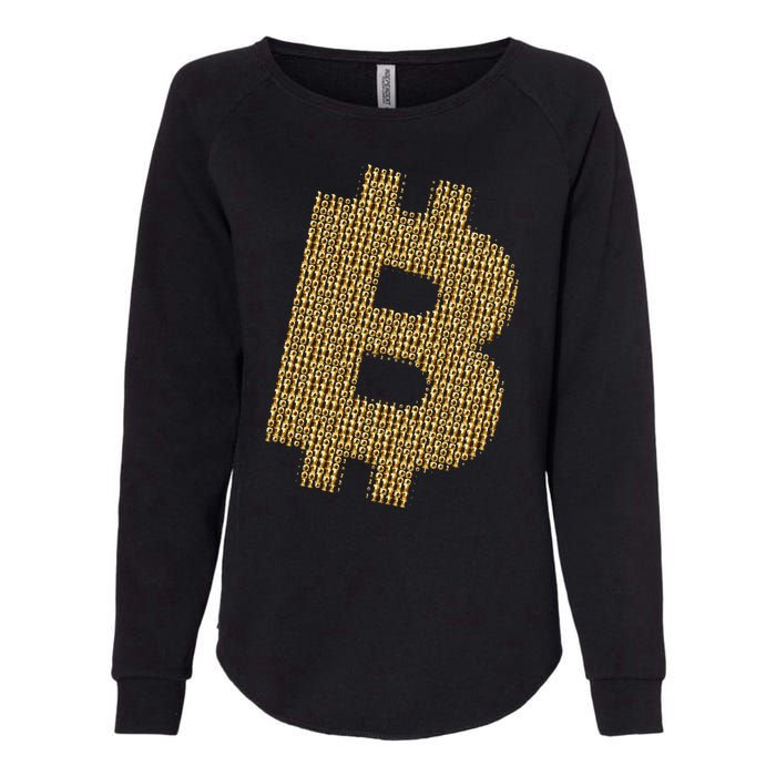 Golden Bitcoin Logo Limited Edition Womens California Wash Sweatshirt