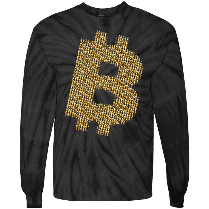 Golden Bitcoin Logo Limited Edition Tie-Dye Long Sleeve Shirt