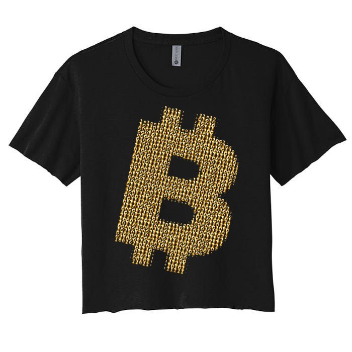 Golden Bitcoin Logo Limited Edition Women's Crop Top Tee