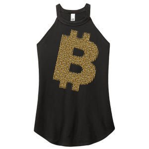 Golden Bitcoin Logo Limited Edition Women's Perfect Tri Rocker Tank