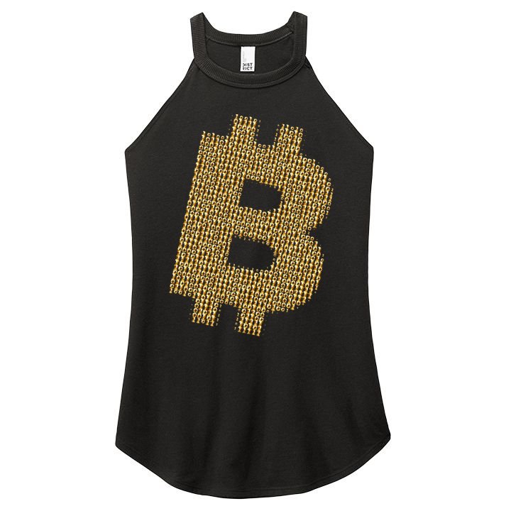 Golden Bitcoin Logo Limited Edition Women's Perfect Tri Rocker Tank