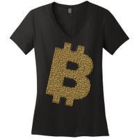 Golden Bitcoin Logo Limited Edition Women's V-Neck T-Shirt