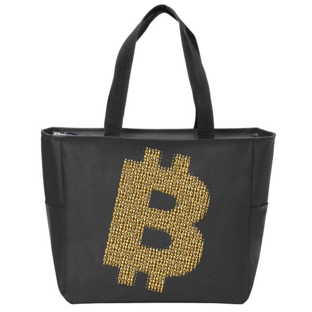 Golden Bitcoin Logo Limited Edition Zip Tote Bag